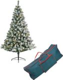 Decoris Kaemingk B.V. Kunst kerstboom Imperial pine met sneeuw en verlichting 150 cm inclusief opbergzak
