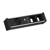 Bachmann VENID 2x Geaard stopcontact, 2x ABD 1x USB Oplader, zwart