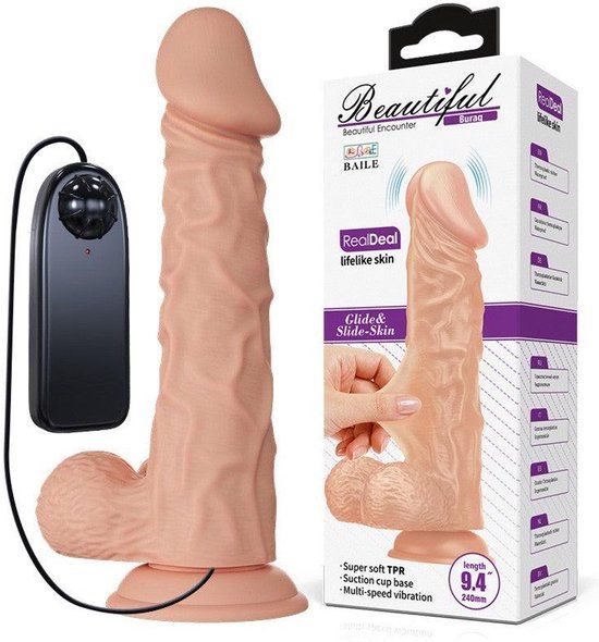 Pretty Love Buraq - Realistische Vibrerende Dildo - 24 cm - Met Afstandsbediening - Beige