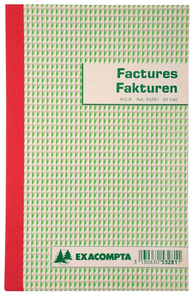 Exacompta Factuurboek FT 21x13.5 cm Tweetalig Tripli 50 x 3 Vel