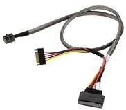 KALEA-INFORMATIQUE Slim-SAS-SFF-8643-stekker-naar-U.2-SFF-8639-kabel met SATA-voeding, lengte 80 cm en amphenolstekkers