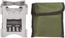 Omgoods Poêle à bois portable - Acier inoxydable - Mini ustensile de cuisine - Extérieur - Résistant à la chaleur - 5 plaques et sac en toile - Poêle de camping
