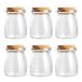 Magic Season Decoratieve glazen flessen met kurksluiting (100 ml pudding-flessen/6 stuks)