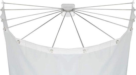 Wenko Douchegordijnstang 96 x 72 cm Rvs/abs Wit
