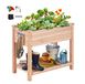 Latios Jardinière sur pieds en bois - Bac de culture sur pieds avec étagère - Capacité de charge 75 kg - Dimensions 86x46x76 cm - Convient pour légumes, fruits et herbes