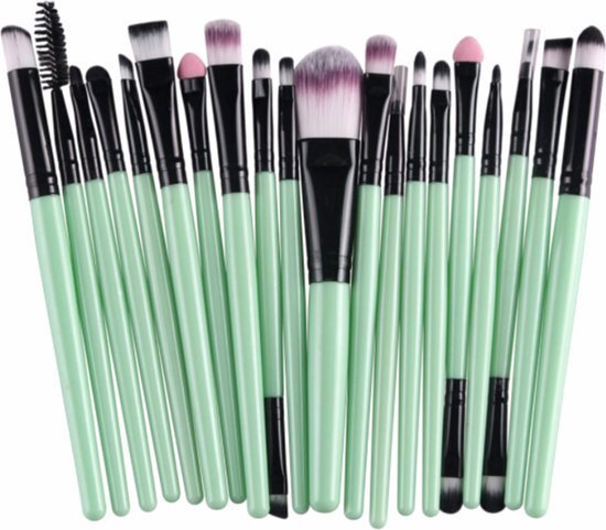 DW4Trading DW4Trading® Make up penselen set van 20 stuks mintgroen