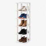 Merkloos Relaxdays Schoenenrek - Stapelbaar - Wit - Kunststof - 91 x 26,5 x 30,5 cm