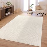 TT Home Vloerkleed Beige Polyester Hoogpolig 160 x 220 cm