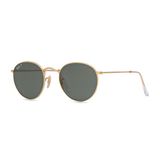 Ray-Ban Round Metal RB3447 112/58 50 Zonnebril Mannen Groen Glas Acetaat Metaal