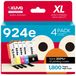 HP Cartouches couleur 924XL 924e avec puce, pack de 4, compatible avec HP 924