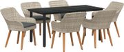 Prolenta Maison Exclusive Tuinset voor buiten, 7-delig, lichtgrijs, van gevlochten polyraan