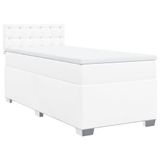 vidaXL Boxspringbed met matras, kunstleer, wit, 100x200 cm