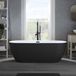 Hudson Reed Baignoire îlot moderne ovale avec deux dossiers - Noir (Midnight Black) et trop-plein noir | 160cm x 75cm | Otterton