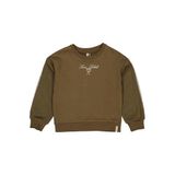 LEVV sweater met tekstprint - olijfgroen