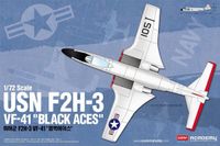 Academy Modelbouwpakket Militaire voertuigen - 12548 McDonnell USN F2H-3 Banshee VF-41 Black s - Amerikaanse Straaljager Plastic - 1:72 - Modelbouw