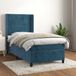 Maison Exclusive - Sommier à lattes de lit avec matelas bleu foncé 100x200 cm