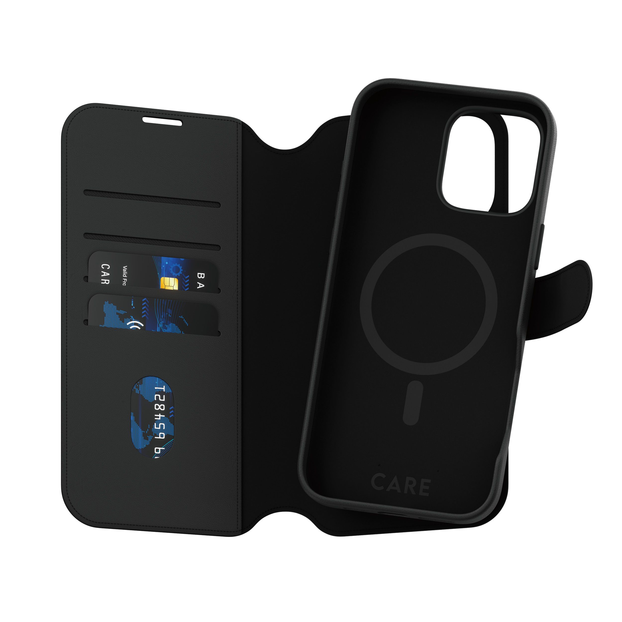 CARE by PanzerGlass Feature Case Tango Two-in-One Wallet w. MagSafe iPhone 16 Pro Max - Black