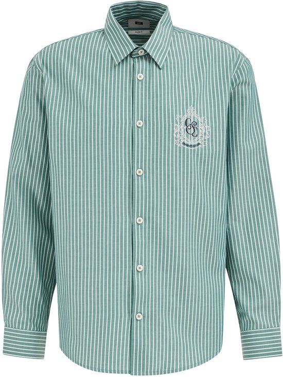 WE Fashion Heren relaxed fit gestreept overhemd meyt embroidery