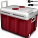 Tillvex glacière électrique 40L avec roues | Mini-réfrigérateur 230 V et 12 V pour voiture camping | Refroidit & chauffe | Mode Éco (rouge)