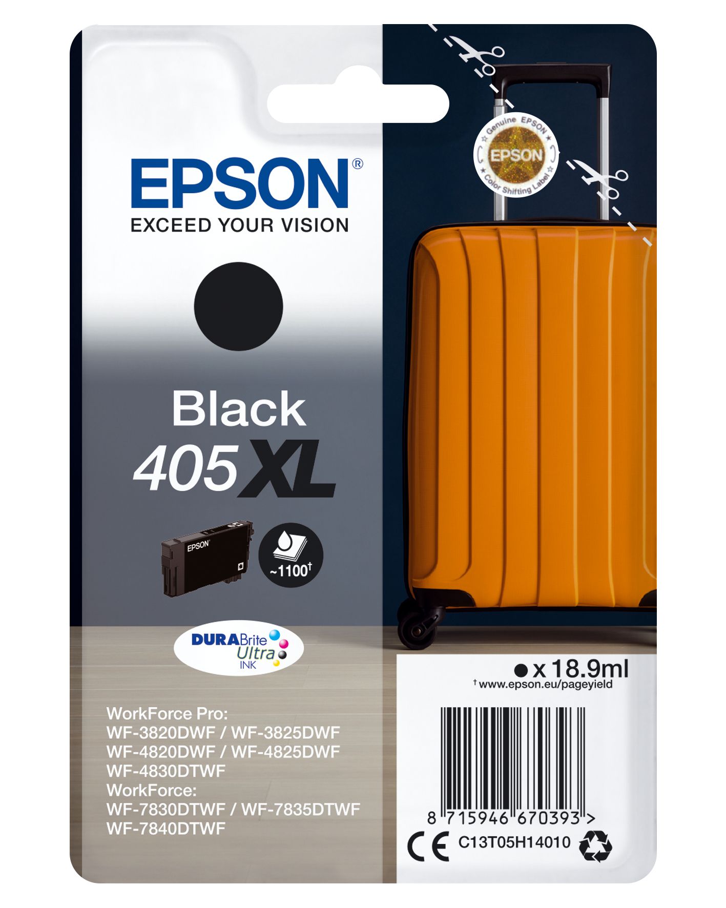 Epson 405XL Black Ink Cartridge - High Yield - Original