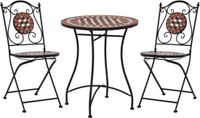 vidaXL 3-delige Bistroset Mozaïek Keramische Tegel Terracotta