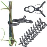 KADAX Plantenklemmen voor tomaten, komkommers, rozen en andere klimplanten, plantenclips, klein, klimhulp voor rankplanten, tomatenclips (10 x grijs)