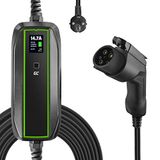 Green Cell EV Mobiele Oplader PowerCable voor Elektrische Auto's EV PHEV Schuko naar Type 1 (6.5 m) 10A/16A LCD Scherm Draagbare Wallbox EVSE 3.6kW