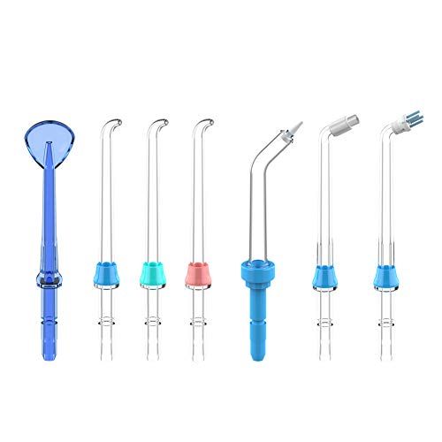 TUREWELL Mondstukken voor tandzijde, 6 stuks standaard en functionele straalpunten en 1 tongreiniger voor familie monddouche FC165, FC168, FC169, FC166, FC163, FC162, FC188, FC288