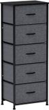 HOMCOM Commode en tissu - Intissé, acier - 45x30x116cm - Gris foncé