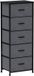 HOMCOM Stoffen Commode - Vliesstof, Staal - 45x30x116cm - Donkergrijs
