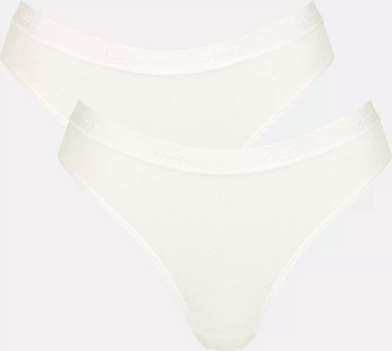 sloggi GO Casual High leg 2P Dames Onderbroek - SILK WHITE - Maat XL