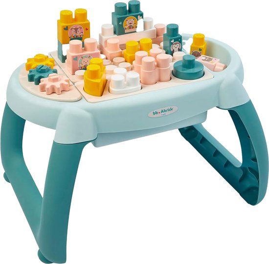 Abrick Eerste Activiteitentafel met Blokken - Pastelkleuren - 12+ maanden