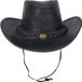 Urban 5884 Cowboyhoed van echt leer, westernhoed voor heren en dames van echt rundleer, vormbare rand en verstelbare kinriem, Grijs, XXL