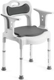 Identités Douche Toilet Stoel Grijs en Wit Aluminium