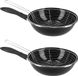 Merkloos Magefesa Frituurpan - Set van 2x stuks - 3L - Zwart - RVS - D26 cm