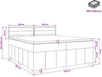 vidaXL Boxspringbed met matras, lichtgrijs, 200 x 200 cm, gestoffeerd