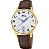 Lotus Herenhorloge 18403/E Analoog Leer Bruin/Goudkleurig Wit
