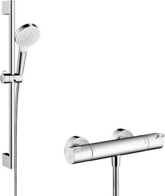 Hansgrohe Crometta Vario renovatieset 65 cm met Ecostat 1001 CL thermostaat wit/chroom