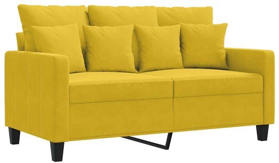 vidaXL Tweezitsbank 120 cm fluweel geel