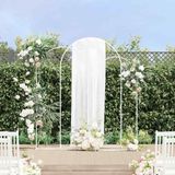 VidaXL Bordure de mariage 3 pièces blanc 120 x 40 x 217 cm acier