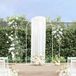 VidaXL Bordure de mariage 3 pièces blanc 120 x 40 x 217 cm acier