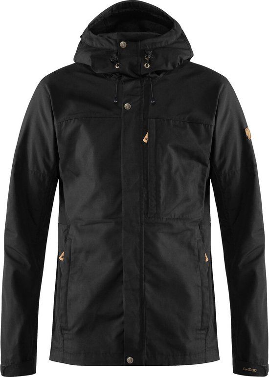 Fjällräven Kaipak Jack Heren Outdoor Jas - Zwart - Maat XXL - Winddicht