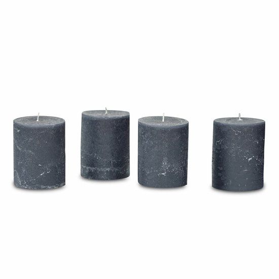 LOBERON Kaars set van 4 Virrans antraciet