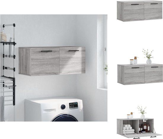 vidaXL Wandkast - 80x36,5x35 cm - Bewerkt Hout - Grijs Sonoma Eikenkleurig