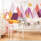 Ambiance Sticker Muursticker Kinderkamer Scandinavische Bergen HIMKA 80x120cm