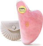 Merkloos Ergonomische Rozenkwarts Gua Sha Tool voor Gezichtsmassage