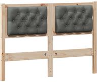 vidaXL Hoofdbord Bruin en donkergrijs 120 cm Massief grenenhout