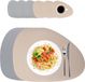 Merkloos Relaxdays Placemats - set van 6 - 30x40,5 cm - met onderzetters - ovaal - grijs-beige