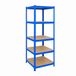 Merkloos Relaxdays Stellingkast - 200 x 60 x 60 cm - 875 kg - blauw