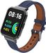By Qubix - Leren band met case - Donkerblauw - Geschikt voor Xiaomi Redmi Watch 2 (Lite)